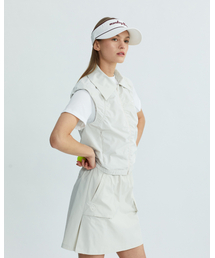 MONDAYFLOW（マンデーフロー）の「ニューヘイプリルジップアップベスト_ライトベージュ（ベスト）」