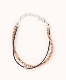 MONOCHROME（モノクローム）の「ステンレストライアングルチャームレイヤードレザーアンクレット（アンクレット）」