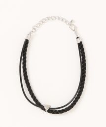 MONOCHROME（モノクローム）の「ステンレストライアングルチャームレイヤードレザーアンクレット（アンクレット）」