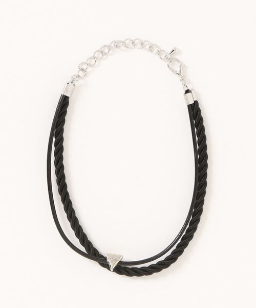 MONOCHROME(モノクローム)の「ステンレストライアングルチャームレイヤードレザーアンクレット(アンクレット・メンズ・レッド/ブラウン/ネイビー/カーキ系/ベージュ/ブラック・FREE)」の1枚目の写真