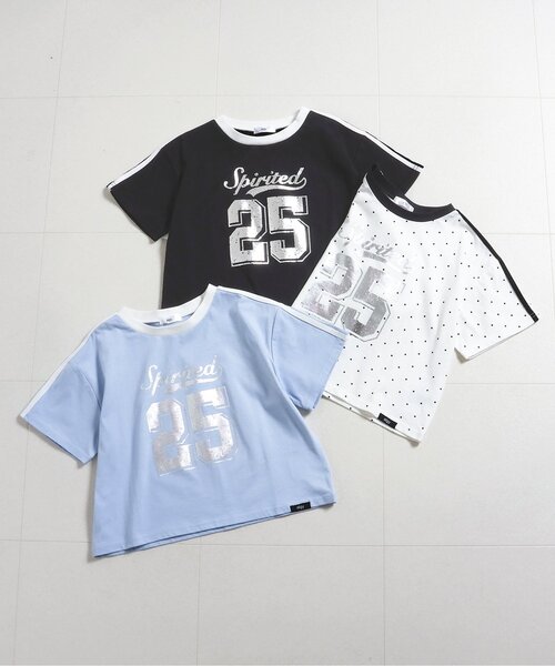 algy（アルジー）の「袖ラインナンバリング半袖Tシャツ（Tシャツ/カットソー・キッズ・サックスブルー/オフホワイト/ブラック・150/160/140/130）」の10枚目の写真