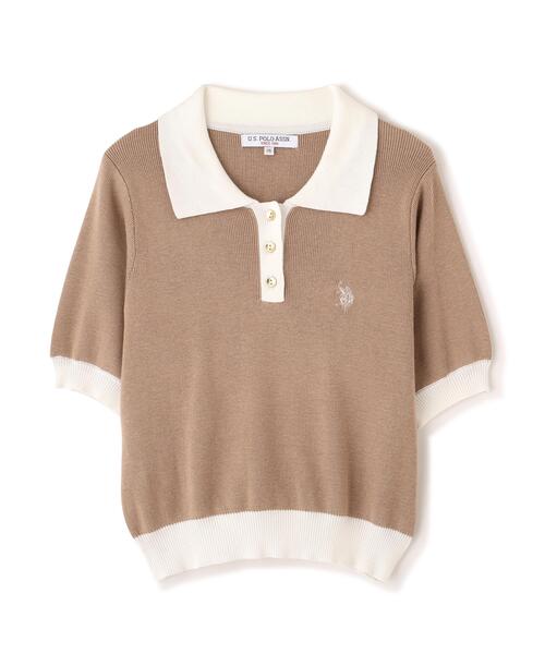 U.S. POLO ASSN.（ユーエスポロアッスン）の「◆【フリーズマート別注】U.S.POLO ASSN./ユーエスポロアッスン別注／金釦ポロニット（ニット/セーター・レディース・ネイビー/ベージュ/ホワイト・FREE）」の15枚目の写真
