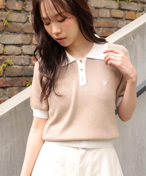 U.S. POLO ASSN.（ユーエスポロアッスン）の「◆【フリーズマート別注】U.S.POLO ASSN./ユーエスポロアッスン別注／金釦ポロニット（ニット/セーター・レディース・ネイビー/ベージュ/ホワイト・FREE）」の17枚目の写真