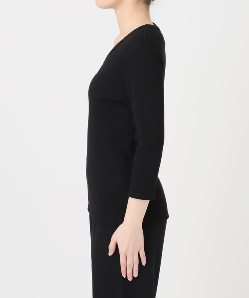 AP STUDIO（エーピーストゥディオ）の「リブUネックプルオーバー（Tシャツ/カットソー・レディース・ブラック/ホワイト・FREE）」の13枚目の写真