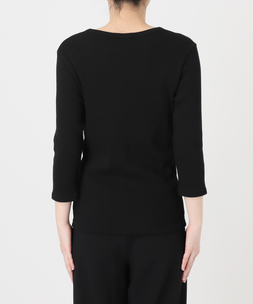 AP STUDIO（エーピーストゥディオ）の「リブUネックプルオーバー（Tシャツ/カットソー・レディース・ブラック/ホワイト・FREE）」の12枚目の写真