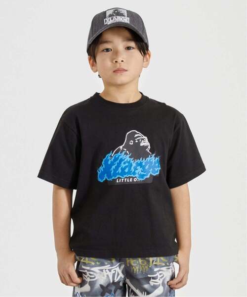 XLARGE KIDS（エクストララージキッズ）の「ファイヤーロゴ OG 半袖Tシャツ（Tシャツ/カットソー・キッズ・ブラック/トップグレー/イエロー・100cm/90cm/110cm/80ｃｍ/120cm/130cm/140cm）」の2枚目の写真