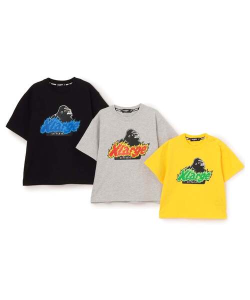 XLARGE KIDS（エクストララージキッズ）の「ファイヤーロゴ OG 半袖Tシャツ（Tシャツ/カットソー・キッズ・ブラック/トップグレー/イエロー・100cm/90cm/110cm/80ｃｍ/120cm/130cm/140cm）」の5枚目の写真