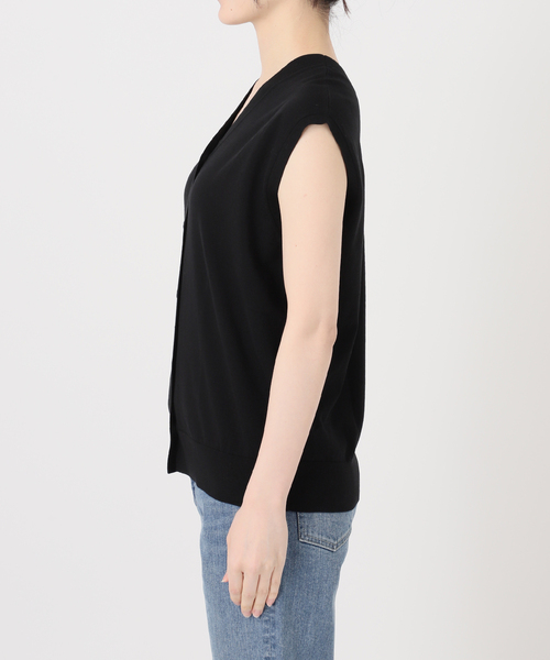 FRAMeWORK（フレームワーク）の「シルク混綿麻ノースリーブ2WAYカーディガン（カーディガン/ボレロ・レディース・ブルー/ブラック/ブラウン・FREE）」の9枚目の写真