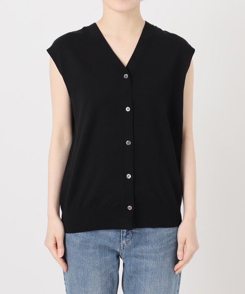 FRAMeWORK（フレームワーク）の「シルク混綿麻ノースリーブ2WAYカーディガン（カーディガン/ボレロ・レディース・ブルー/ブラック/ブラウン・FREE）」の17枚目の写真