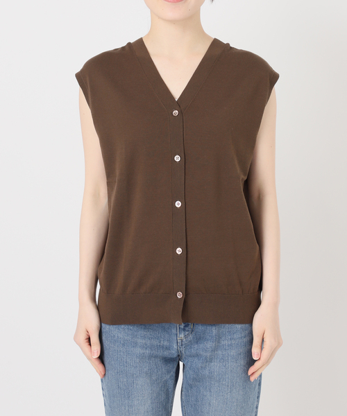 FRAMeWORK（フレームワーク）の「シルク混綿麻ノースリーブ2WAYカーディガン（カーディガン/ボレロ・レディース・ブルー/ブラック/ブラウン・FREE）」の19枚目の写真