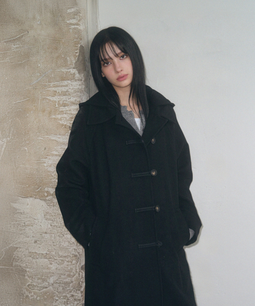 LEATHERY（レザリー）の「カシミヤメルトンダッフルフードパーカー ロングコート [ブラック]（チェスターコート・レディース・その他・FREE）」の10枚目の写真