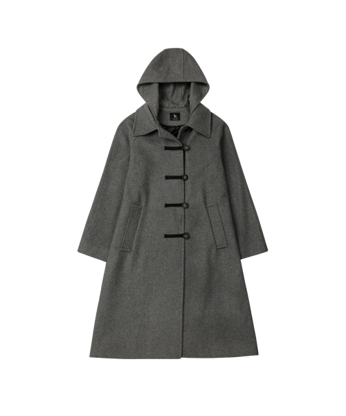 LEATHERY（レザリー）の「カシミヤメルトンダッフルフードパーカー ロングコート [ブラック]（チェスターコート・レディース・その他・FREE）」の2枚目の写真