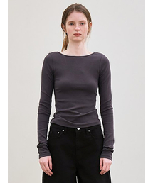 back scoop neck long sleeves (charcoal)