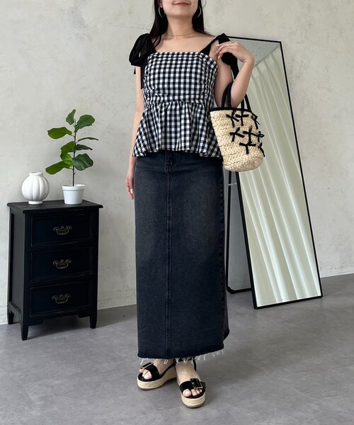 prose verse(プロズヴェール)の「バックスリットデニムナロースカート(スカート・レディース・ブルー/ブラック・PM/LARGE/MEDIUM/TL/PL)」の8枚目の写真