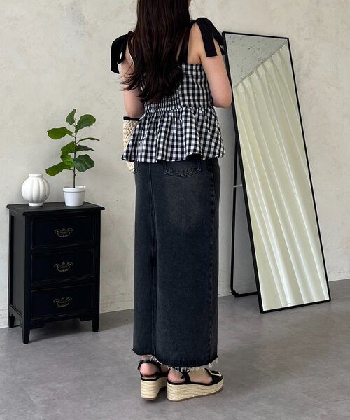 prose verse(プロズヴェール)の「バックスリットデニムナロースカート(スカート・レディース・ブルー/ブラック・PM/LARGE/MEDIUM/TL/PL)」の11枚目の写真