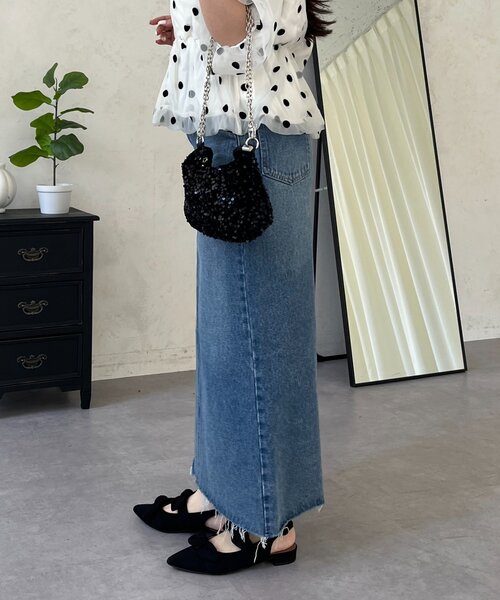 prose verse(プロズヴェール)の「バックスリットデニムナロースカート(スカート・レディース・ブルー/ブラック・PM/LARGE/MEDIUM/TL/PL)」の21枚目の写真