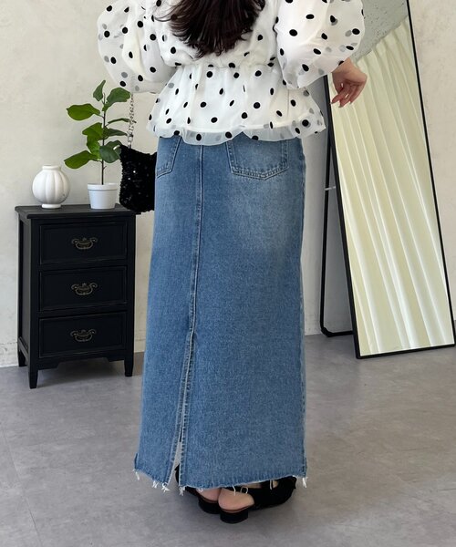 prose verse(プロズヴェール)の「バックスリットデニムナロースカート(スカート・レディース・ブルー/ブラック・PM/LARGE/MEDIUM/TL/PL)」の22枚目の写真