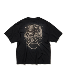ETCE（イーティーシーイー）の「WASHED BONE SNAKE TEE (BLACK)（Tシャツ/カットソー）」