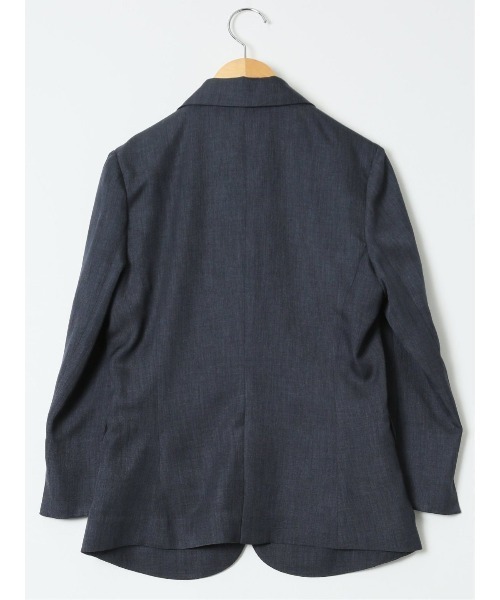 m.f.editorial(エムエフエディトリアル)の「【ストレッチ ウォッシャブル】m.f.エディトリアル レディース 1ボタン 7分袖 ジャケット 紺(セットアップ可能)(スーツジャケット・レディース・ネイビー・S/MEDIUM/LARGE/X-LARGE)」の4枚目の写真