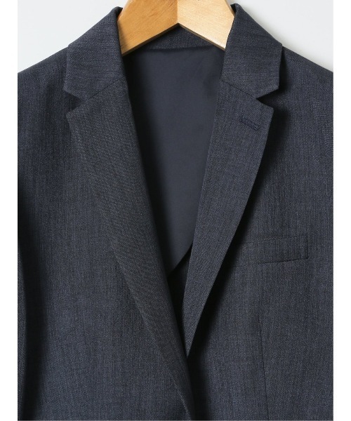 m.f.editorial(エムエフエディトリアル)の「【ストレッチ ウォッシャブル】m.f.エディトリアル レディース 1ボタン 7分袖 ジャケット 紺(セットアップ可能)(スーツジャケット・レディース・ネイビー・S/MEDIUM/LARGE/X-LARGE)」の5枚目の写真