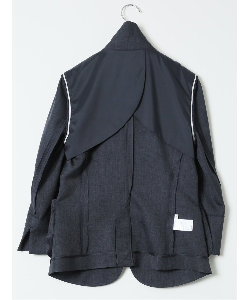 m.f.editorial(エムエフエディトリアル)の「【ストレッチ ウォッシャブル】m.f.エディトリアル レディース 1ボタン 7分袖 ジャケット 紺(セットアップ可能)(スーツジャケット・レディース・ネイビー・S/MEDIUM/LARGE/X-LARGE)」の10枚目の写真