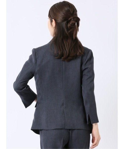 m.f.editorial(エムエフエディトリアル)の「【ストレッチ ウォッシャブル】m.f.エディトリアル レディース 1ボタン 7分袖 ジャケット 紺(セットアップ可能)(スーツジャケット・レディース・ネイビー・S/MEDIUM/LARGE/X-LARGE)」の16枚目の写真