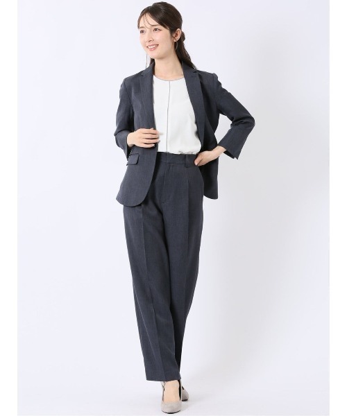 m.f.editorial(エムエフエディトリアル)の「【ストレッチ ウォッシャブル】m.f.エディトリアル レディース 1ボタン 7分袖 ジャケット 紺(セットアップ可能)(スーツジャケット・レディース・ネイビー・S/MEDIUM/LARGE/X-LARGE)」の14枚目の写真