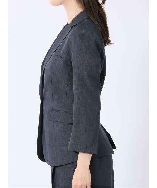 m.f.editorial(エムエフエディトリアル)の「【ストレッチ ウォッシャブル】m.f.エディトリアル レディース 1ボタン 7分袖 ジャケット 紺(セットアップ可能)(スーツジャケット・レディース・ネイビー・S/MEDIUM/LARGE/X-LARGE)」の22枚目の写真