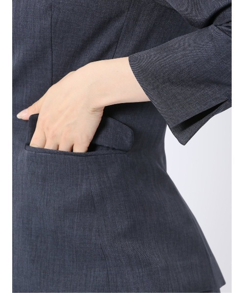 m.f.editorial(エムエフエディトリアル)の「【ストレッチ ウォッシャブル】m.f.エディトリアル レディース 1ボタン 7分袖 ジャケット 紺(セットアップ可能)(スーツジャケット・レディース・ネイビー・S/MEDIUM/LARGE/X-LARGE)」の19枚目の写真