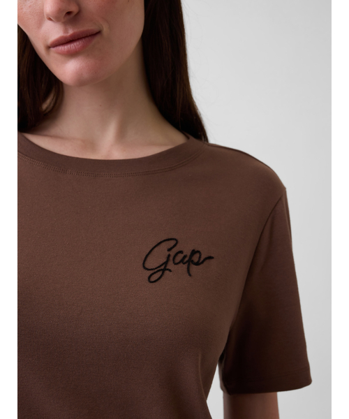 GAP(ギャップ)の「リラックスフィット GAPロゴ カットアウトTシャツ ミディワンピース(ワンピース・レディース・ブラウン/ブラック・XXS/L/M/S/XS)」の8枚目の写真