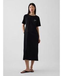 リラックスフィット GAPロゴ カットアウトTシャツ ミディワンピース