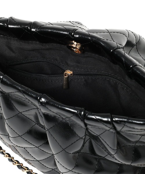 Heather(ヘザー)の「キルティングショルダーBAG 664025(ショルダーバッグ・レディース・ブラック/アイボリー・ONE SIZE)」の8枚目の写真