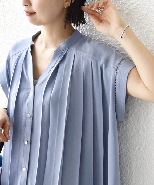 セール】【WEB限定】〈手洗い可能〉ストレッチ ジョーゼット プリーツ