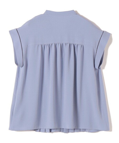 SHIPS(シップス)の「【WEB限定】〈手洗い可能〉ストレッチ ジョーゼット プリーツ スキッパー ブラウス(シャツ/ブラウス・レディース・スカイブルー/オフホワイト/ダークブルー・ONE SIZE)」の5枚目の写真