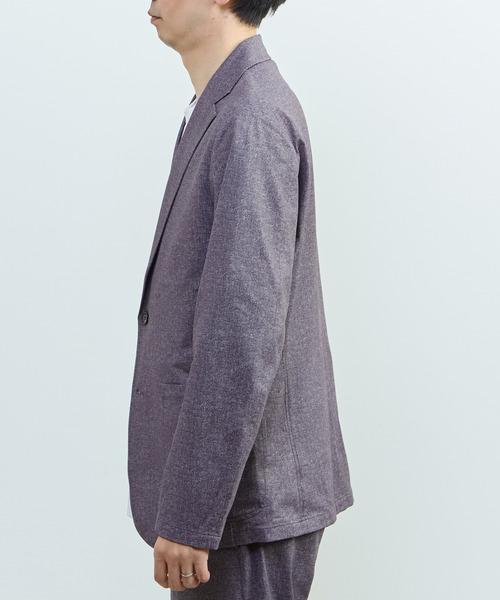 MEN'S MELROSE(メンズメルローズ)の「プリントテックドットジャージイージージャケット(セットアップ可)(テーラードジャケット・メンズ・チャコールグレー/ライトベージュ/ネイビー・3/4/5)」の13枚目の写真
