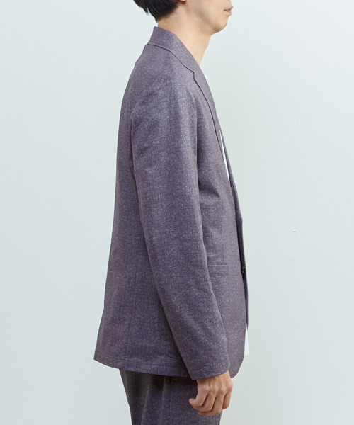 MEN'S MELROSE(メンズメルローズ)の「プリントテックドットジャージイージージャケット(セットアップ可)(テーラードジャケット・メンズ・チャコールグレー/ライトベージュ/ネイビー・3/4/5)」の15枚目の写真