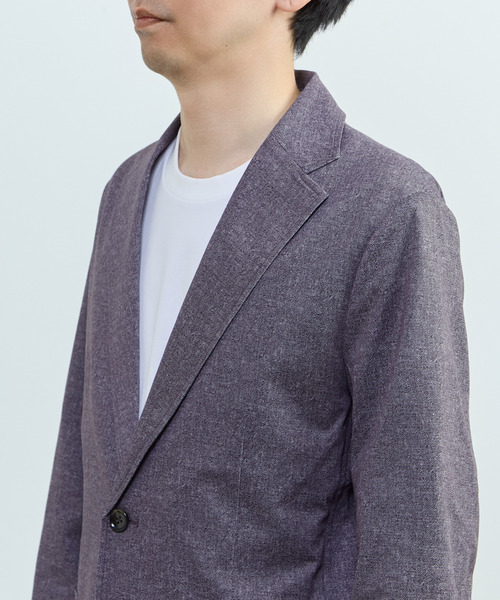 MEN'S MELROSE(メンズメルローズ)の「プリントテックドットジャージイージージャケット(セットアップ可)(テーラードジャケット・メンズ・チャコールグレー/ライトベージュ/ネイビー・3/4/5)」の16枚目の写真