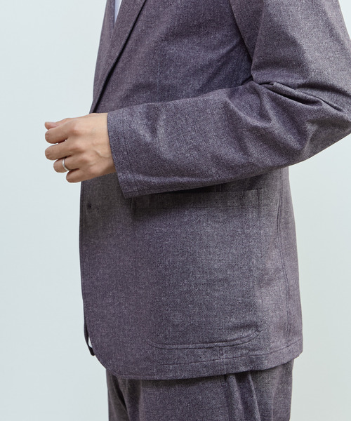 MEN'S MELROSE(メンズメルローズ)の「プリントテックドットジャージイージージャケット(セットアップ可)(テーラードジャケット・メンズ・チャコールグレー/ライトベージュ/ネイビー・3/4/5)」の17枚目の写真