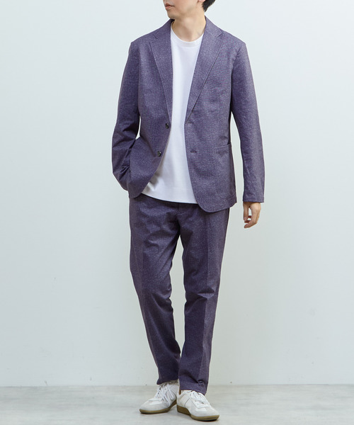 MEN'S MELROSE(メンズメルローズ)の「プリントテックドットジャージイージージャケット(セットアップ可)(テーラードジャケット・メンズ・チャコールグレー/ライトベージュ/ネイビー・3/4/5)」の7枚目の写真