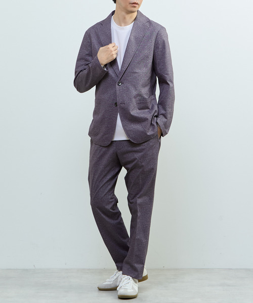 MEN'S MELROSE(メンズメルローズ)の「プリントテックドットジャージイージージャケット(セットアップ可)(テーラードジャケット・メンズ・チャコールグレー/ライトベージュ/ネイビー・3/4/5)」の11枚目の写真