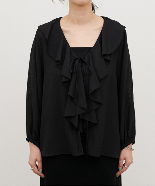 LARUTA（ラルータ）の「【LARUTA】［WEB限定］ヴィンテージメッシュフリルブラウス（シャツ/ブラウス・レディース・ブラック/ベージュ/オフホワイト・MEDIUM）」の17枚目の写真