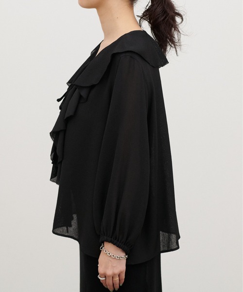 LARUTA（ラルータ）の「【LARUTA】［WEB限定］ヴィンテージメッシュフリルブラウス（シャツ/ブラウス・レディース・ブラック/ベージュ/オフホワイト・MEDIUM）」の18枚目の写真