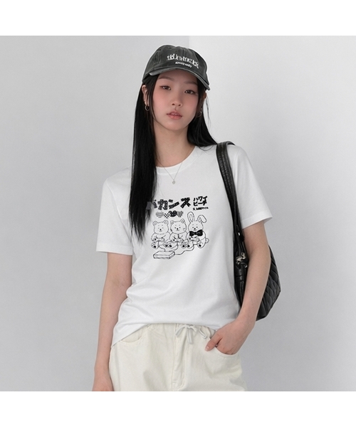 NTBC(エヌティービーシー)の「ゲーミングフレンズグラフィック半袖Tシャツ_2COLOR(Tシャツ/カットソー・レディース・ホワイト/ブラック・SMALL/MEDIUM)」の1枚目の写真