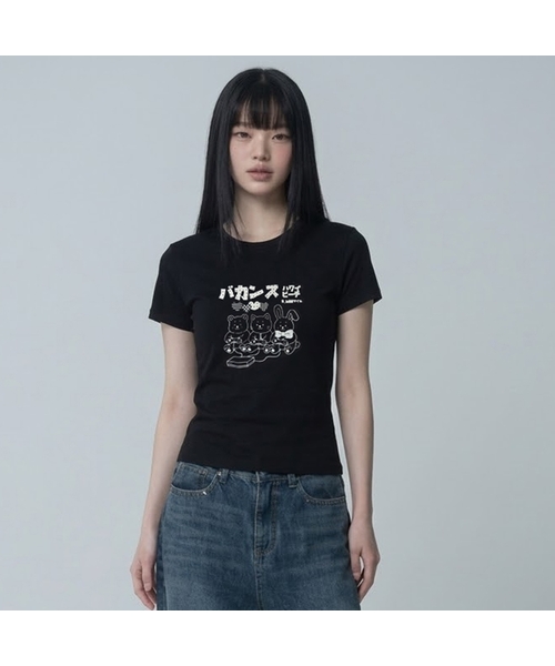 NTBC(エヌティービーシー)の「ゲーミングフレンズグラフィック半袖Tシャツ_2COLOR(Tシャツ/カットソー・レディース・ホワイト/ブラック・SMALL/MEDIUM)」の2枚目の写真