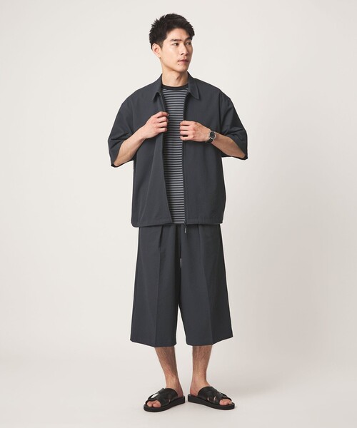 green label relaxing(グリーンレーベルリラクシング)の「【WEB限定】<GLR or>ジップ ショートスリーブ 半袖 シャツ -吸水速乾-(シャツ/ブラウス・メンズ・ダークグレー/ブラック/ダークブラウン・L/S/M)」の6枚目の写真
