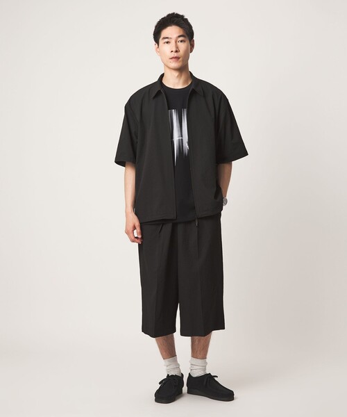 green label relaxing(グリーンレーベルリラクシング)の「【WEB限定】<GLR or>ジップ ショートスリーブ 半袖 シャツ -吸水速乾-(シャツ/ブラウス・メンズ・ダークグレー/ブラック/ダークブラウン・L/S/M)」の10枚目の写真