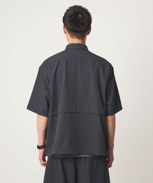 green label relaxing(グリーンレーベルリラクシング)の「【WEB限定】<GLR or>ジップ ショートスリーブ 半袖 シャツ -吸水速乾-(シャツ/ブラウス・メンズ・ダークグレー/ブラック/ダークブラウン・L/S/M)」の14枚目の写真