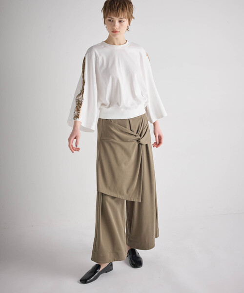 ATSURO TAYAMA(アツロウタヤマ)の「コットンスムースガウチョパンツ(その他パンツ・レディース・カーキ・M)」の10枚目の写真