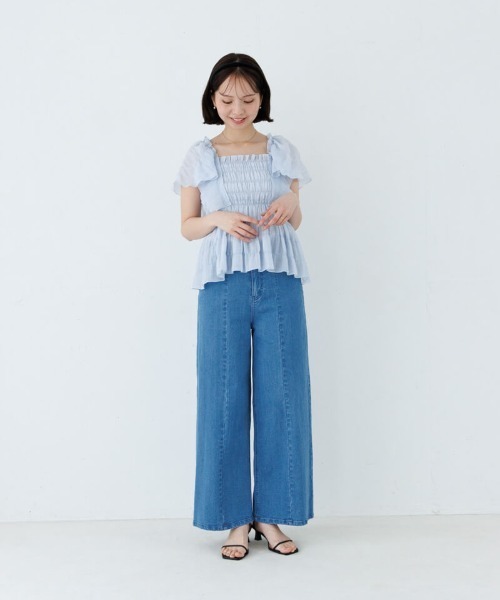 flower(フラワー)の「フロントスウィッチングパンツ(デニムパンツ・レディース・ライトブルー/ブルー・FREE)」の14枚目の写真