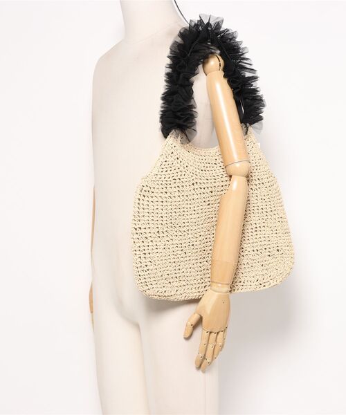 CACHELLIE(カシェリエ)の「チュールハンドル トート(かごバッグ・レディース・ナチュラル/ブラック/キャメル・FREE)」の13枚目の写真